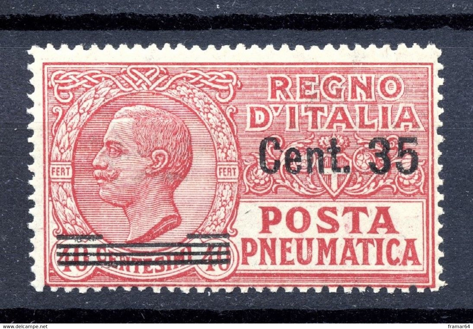 FF1 1927 Posta Pneumatica 35 Su 40 Cent. Sassone N. 11 MNH** - Poste Pneumatique