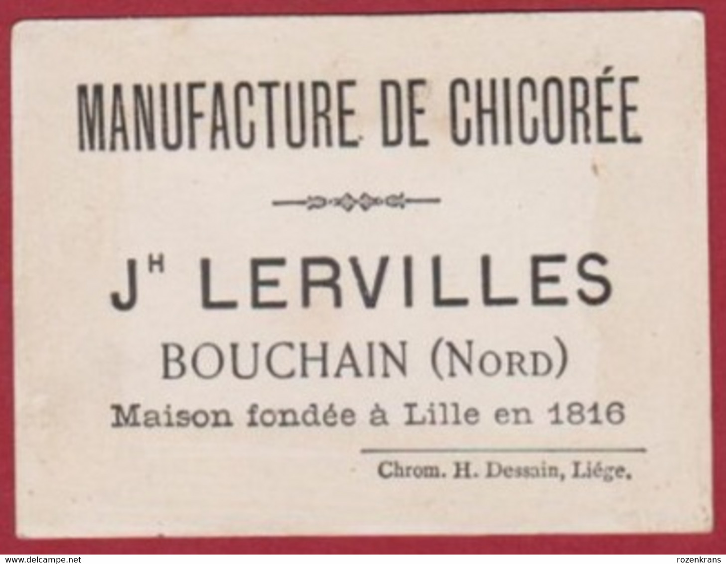 Chromo Chat Botte De Gelaarsde Kat Maufacture De Chicoree Chicorei Reclame Lervilles Bouchain Chrom H. Dessain Liege - Tea & Coffee Manufacturers