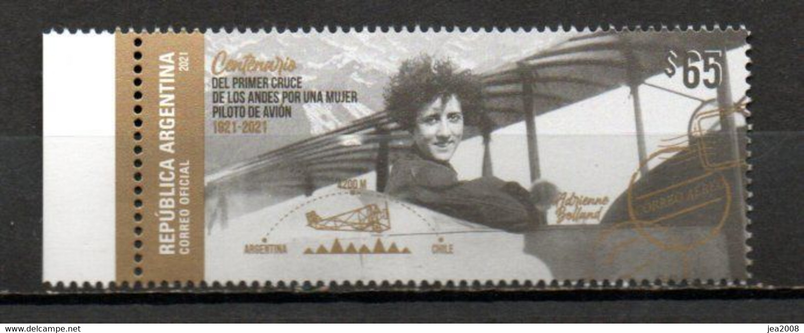 Centenario Del Primer Cruce De Los Andes Por Una Mujer Piloto De Avión - Unused Stamps