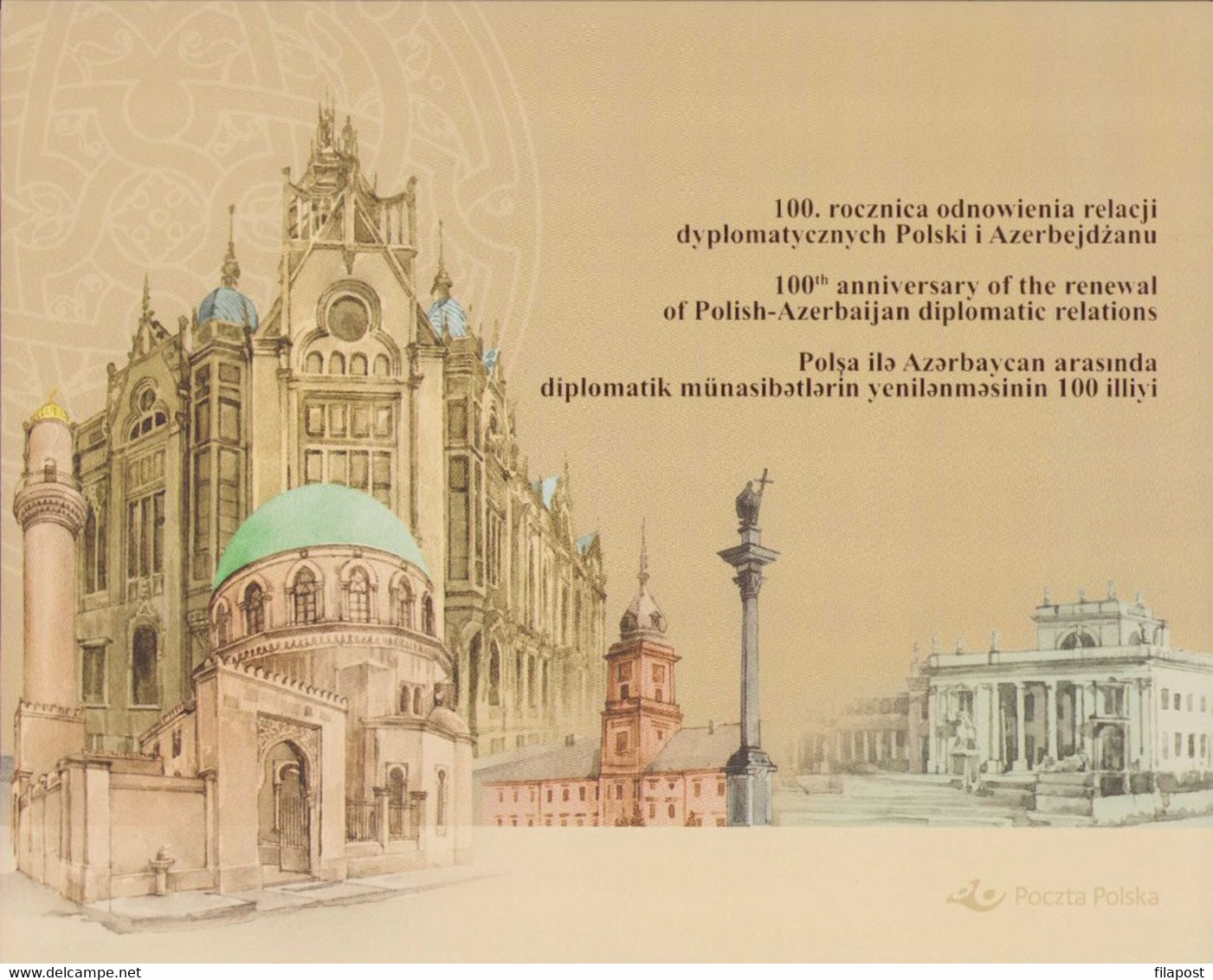 POLAND 2020 Souvenir Booklet / Restoration Of Diplomatic Relations Between Poland And Azerbaijan / With Stamp MNH** - Booklets