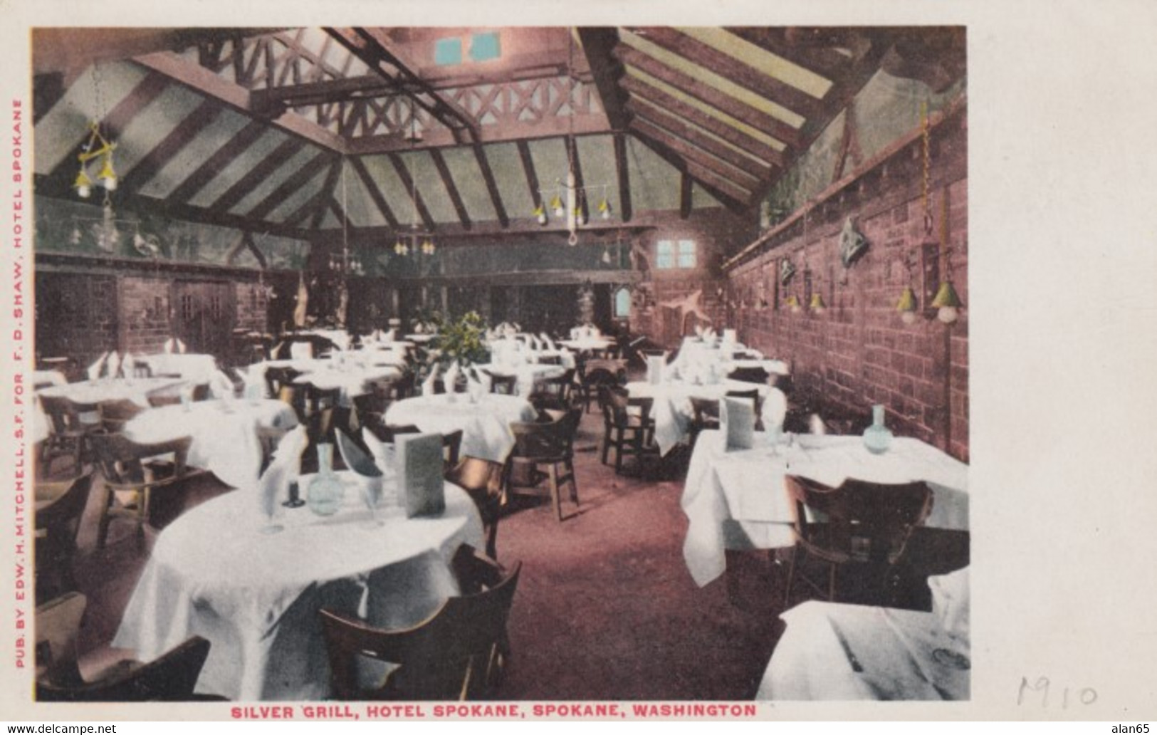 Spokane Washington, Silver Grill At Hotel Spokane, C1900s/10s Vintage Postcard - Spokane