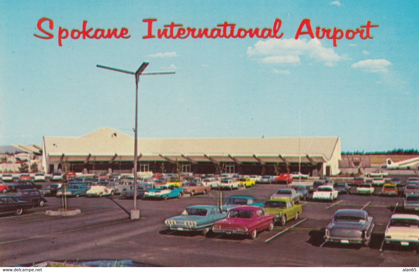 Spokane Washington, International Airport, Autos In Parking Lot, C1960s Vintage Postcard - Spokane