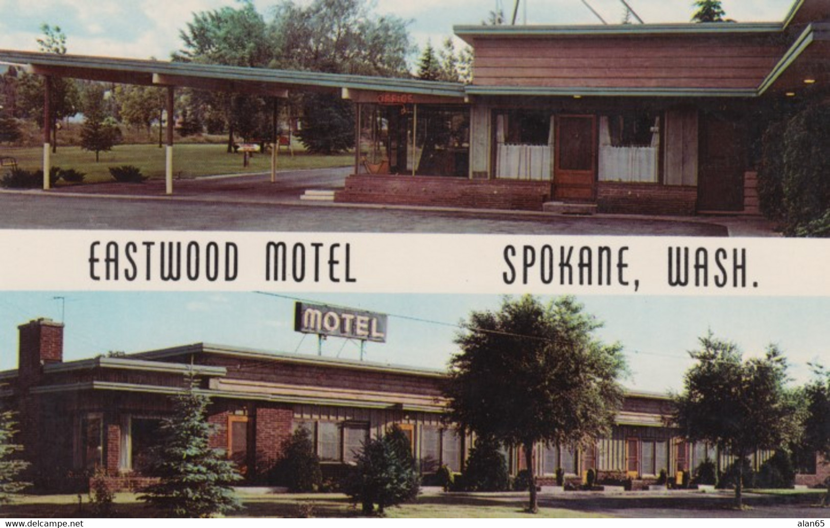 Spokane Washington, Eastwood Motel, Lodging, C1960s Vintage Postcard - Spokane