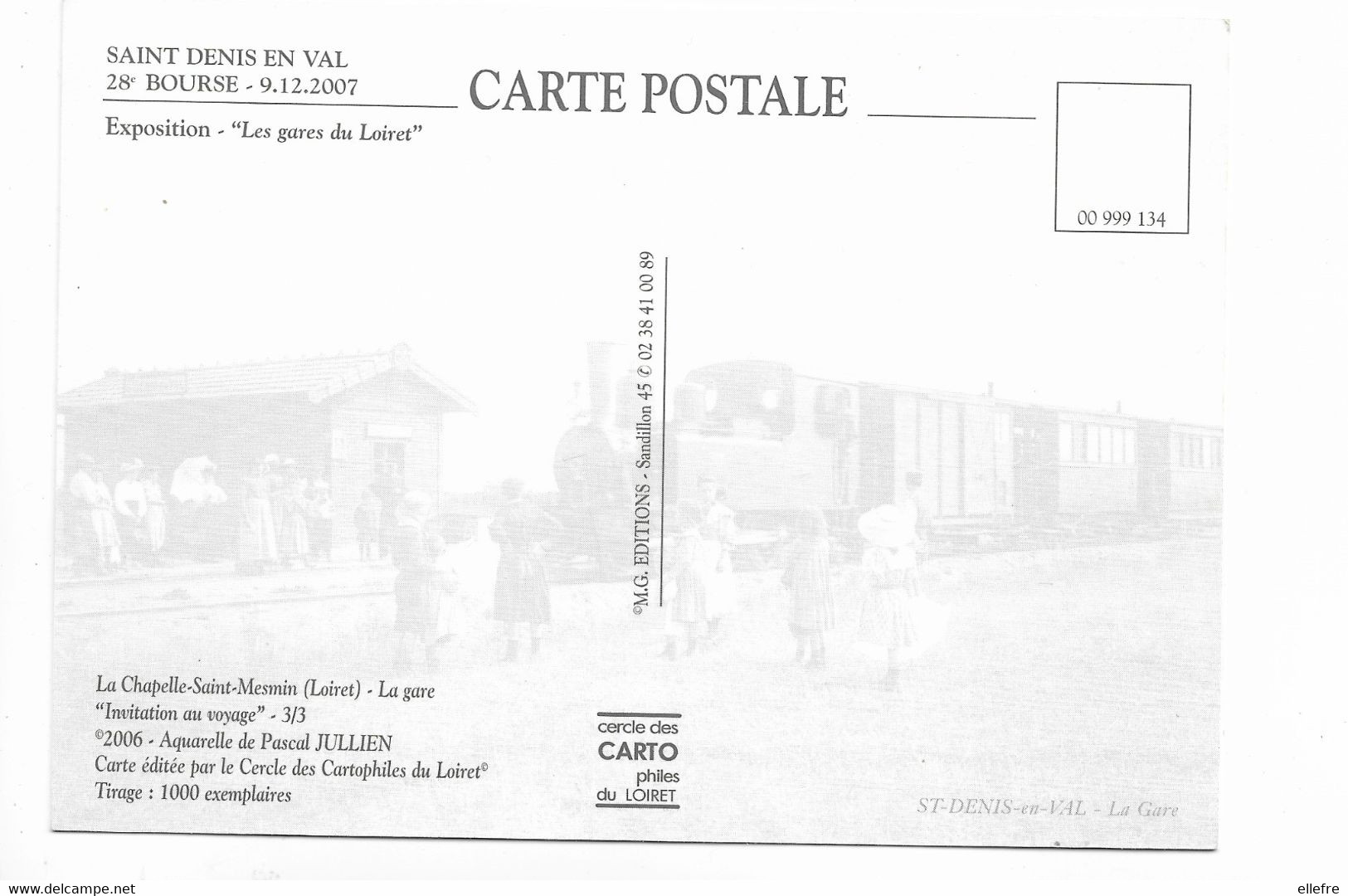CPM La Chapelle Saint Mesmin La Gare : 28ème Bourse De Cartes Postales Saint Denis En Val Loiret : Les Gares Du Loiret - Bourses & Salons De Collections