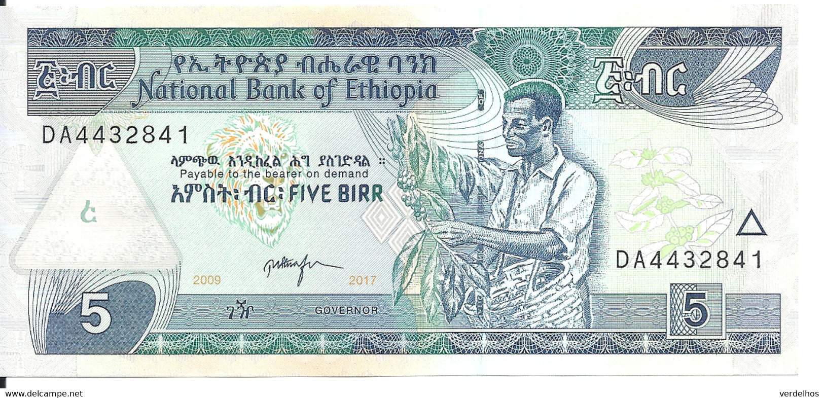 ETHIOPIE 5 BIRR 2009-17 UNC P 47 F - Etiopia