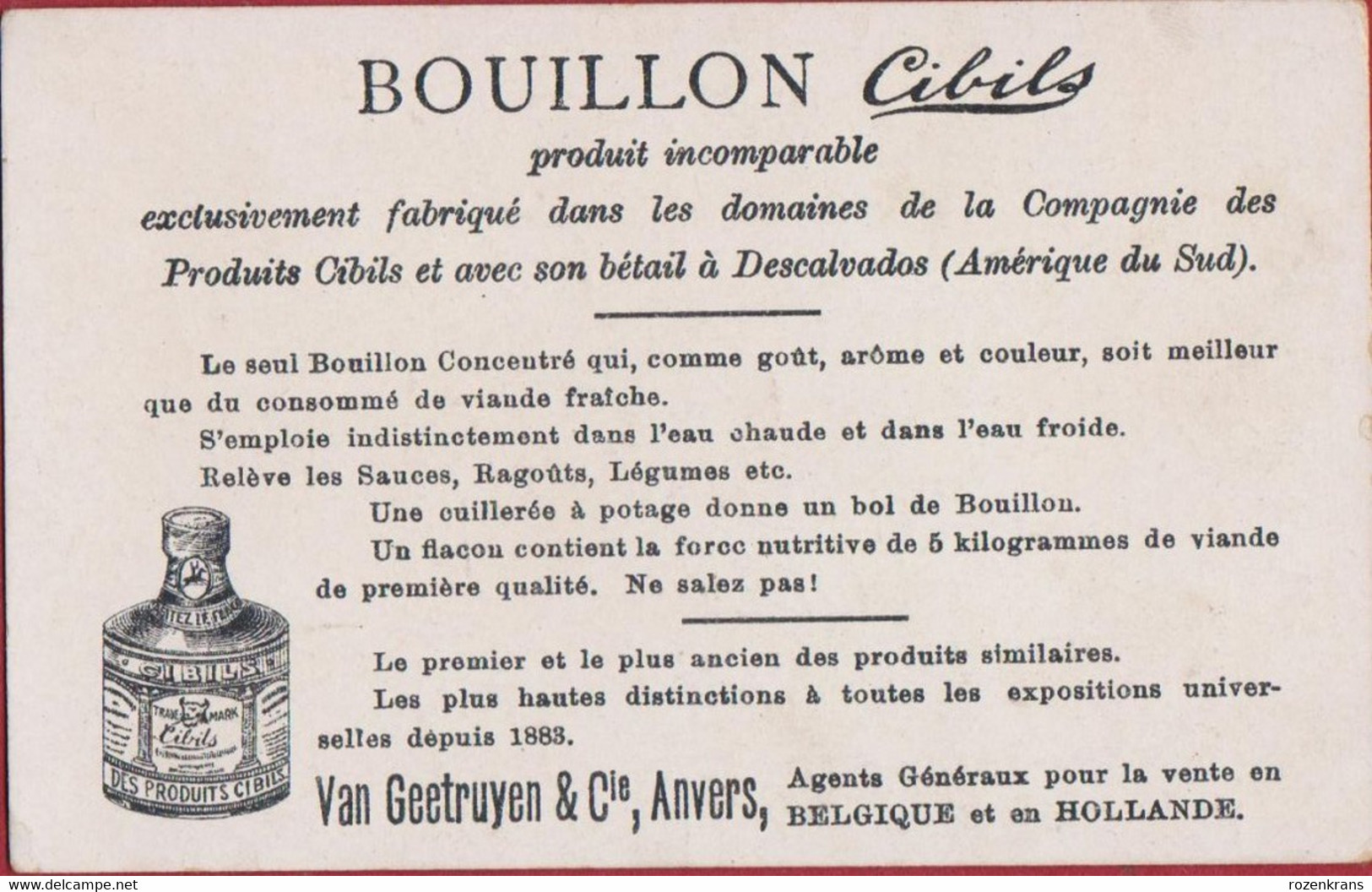 Bouillon Cibils Arbre Mammuth Californie Van Geetruyen & Cie Anvers Reclame Publicite Chromo Publicitaire - Artis Historia