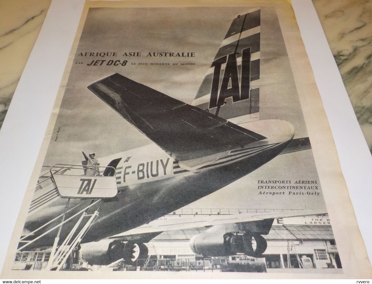 ANCIENNE PUBLICITE AUSTRALIE TRANSPORT AERIENS TAI 1960 - Werbung
