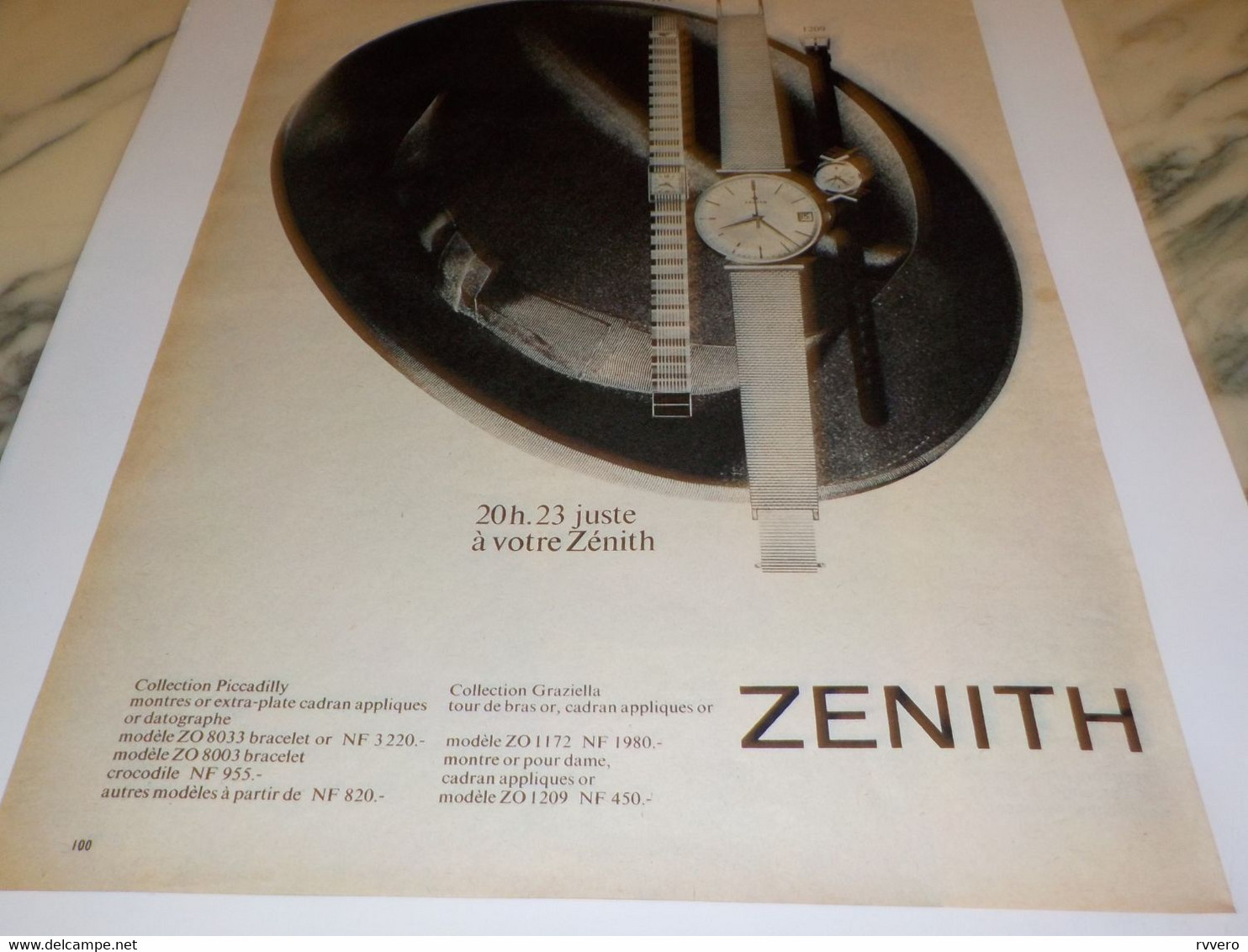 ANCIENNE PUBLICITE 20H23 JUSTE A VOTRE ZENITH 1960 - Other & Unclassified