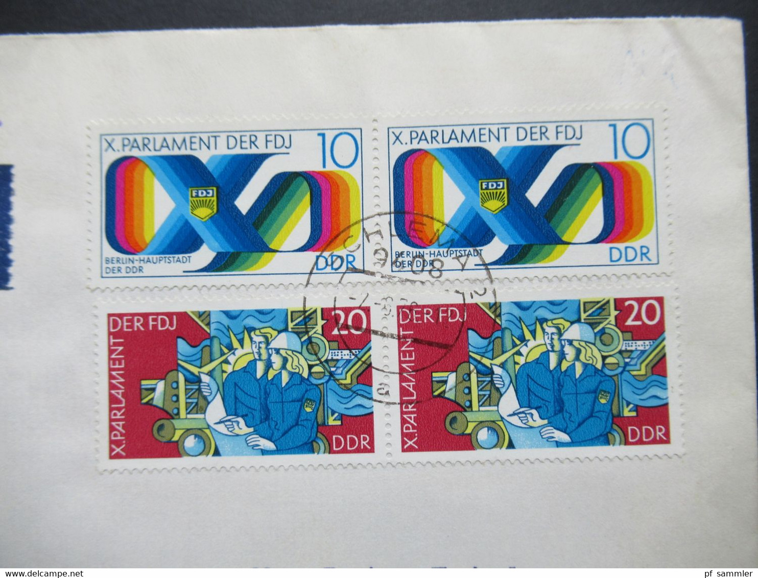 DDR X. Parlament FDJ 1979 Einschreiben Mit Luftpost Nach Gaza Jerusalem Israel R-Zettel 9408 Schlemma 1 - Brieven En Documenten