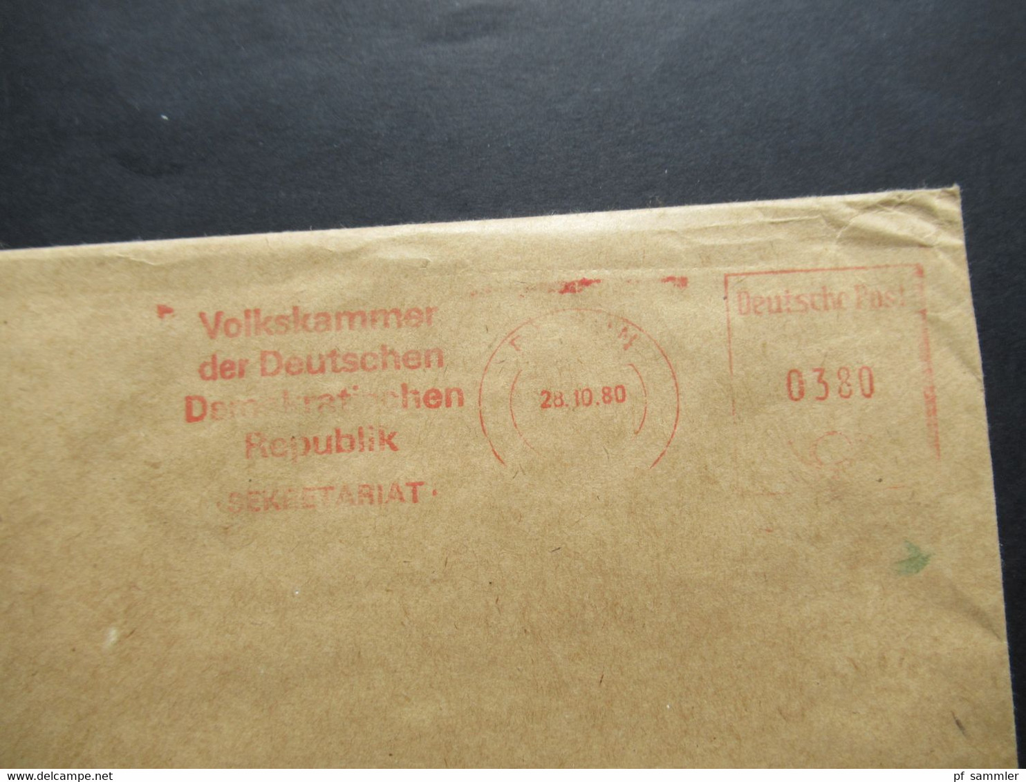DDR Regierung 1980 Freistempel Volkskammer DDR Sekretariat Berlin 102 Marx-Engels-Platz Per Luftpost Nach Atlanta USA - Cartas & Documentos