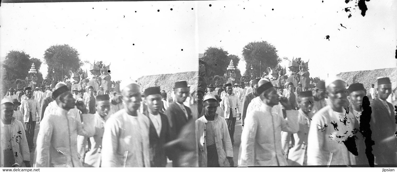 lot 24 plaques verre photo stéréo négatives Cérémonies Incinération du Roi Cambodge Sisowath à Phnom Penh 2 mars 1928 MP