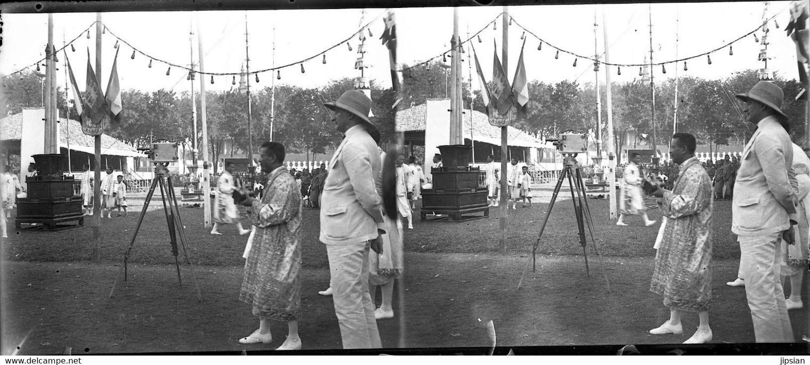 lot 24 plaques verre photo stéréo négatives Cérémonies Incinération du Roi Cambodge Sisowath à Phnom Penh 2 mars 1928 MP