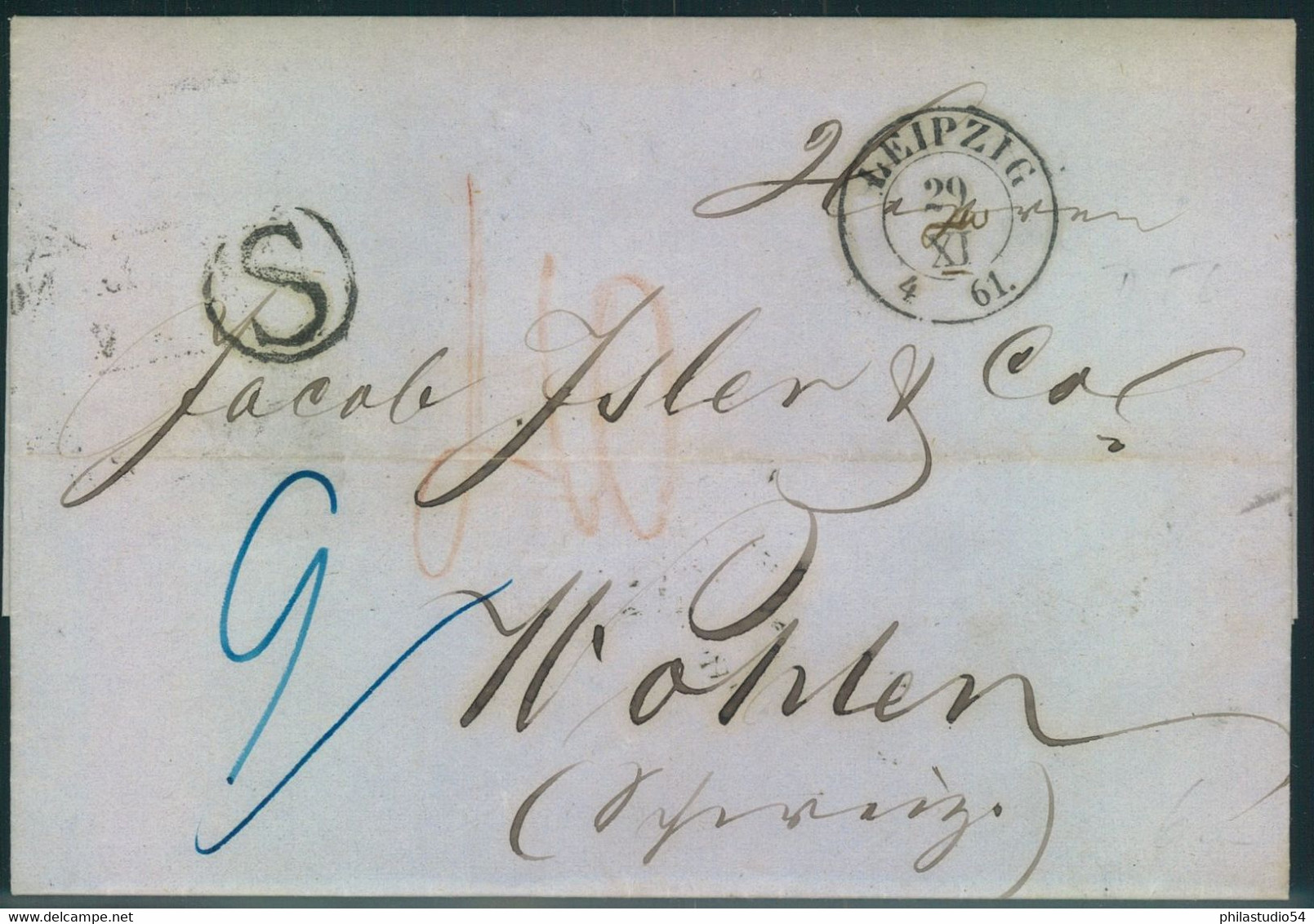 1861, Falbrief Ab DRESDEN Nach Wohlen, Schweiz Mit Besserem Transitstempel "S" - Saxe