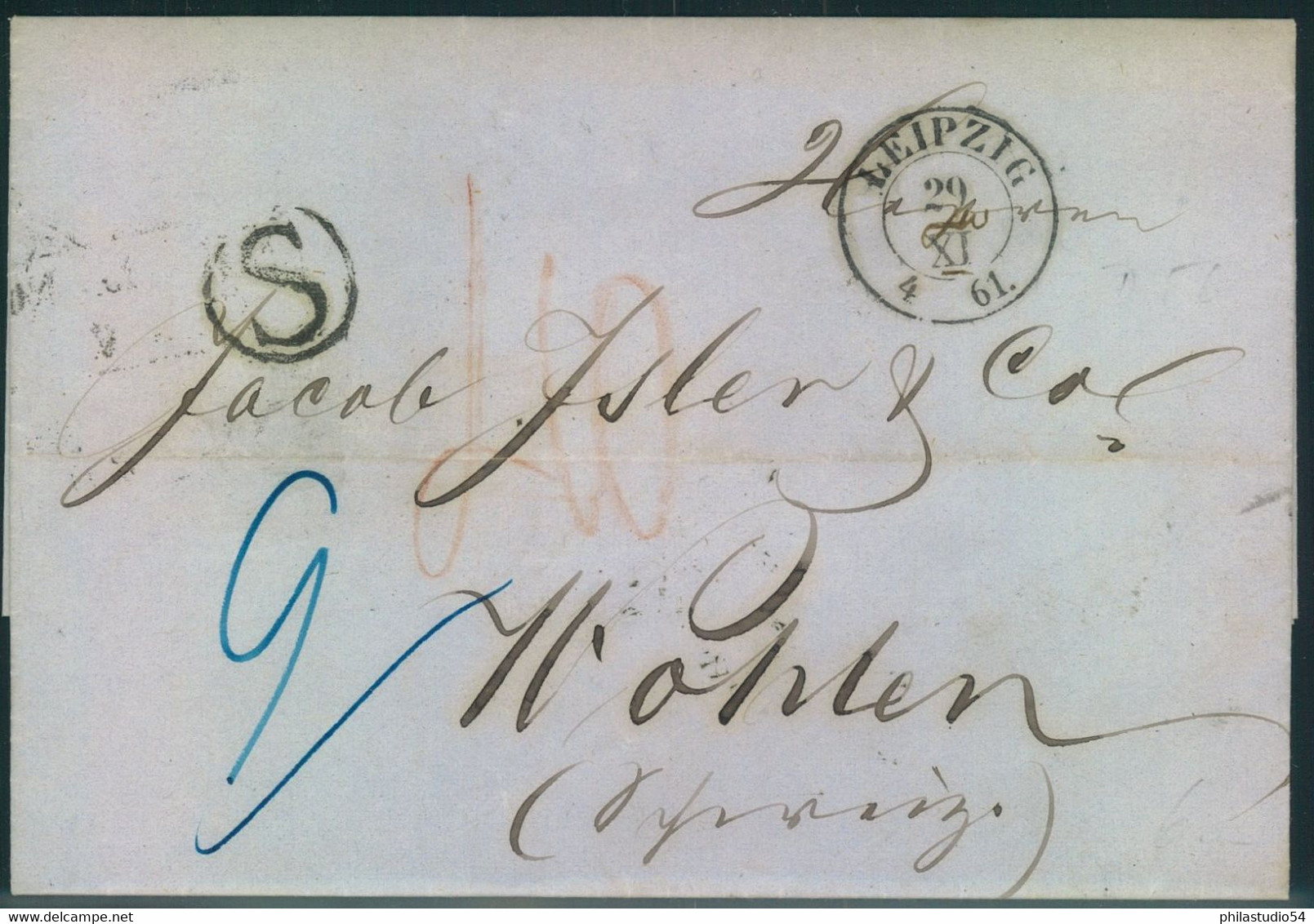 1861, Falbrief Ab DRESDEN Nach Wohlen, Schweiz Mit Besserem Transitstempel "S" - Sachsen