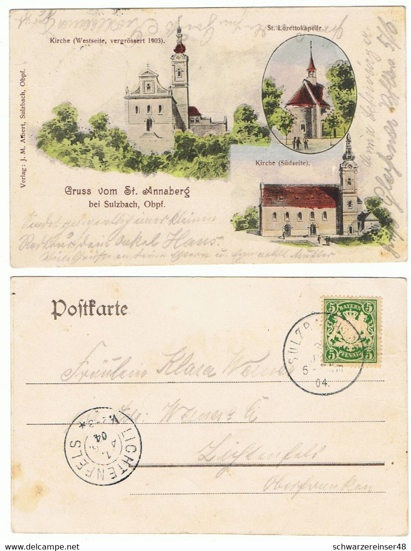 Ansichtskarte Von Sulzbach-Rosenberg,Gruß Vom Annaberg, Gelaufen 1904 - Sulzbach-Rosenberg