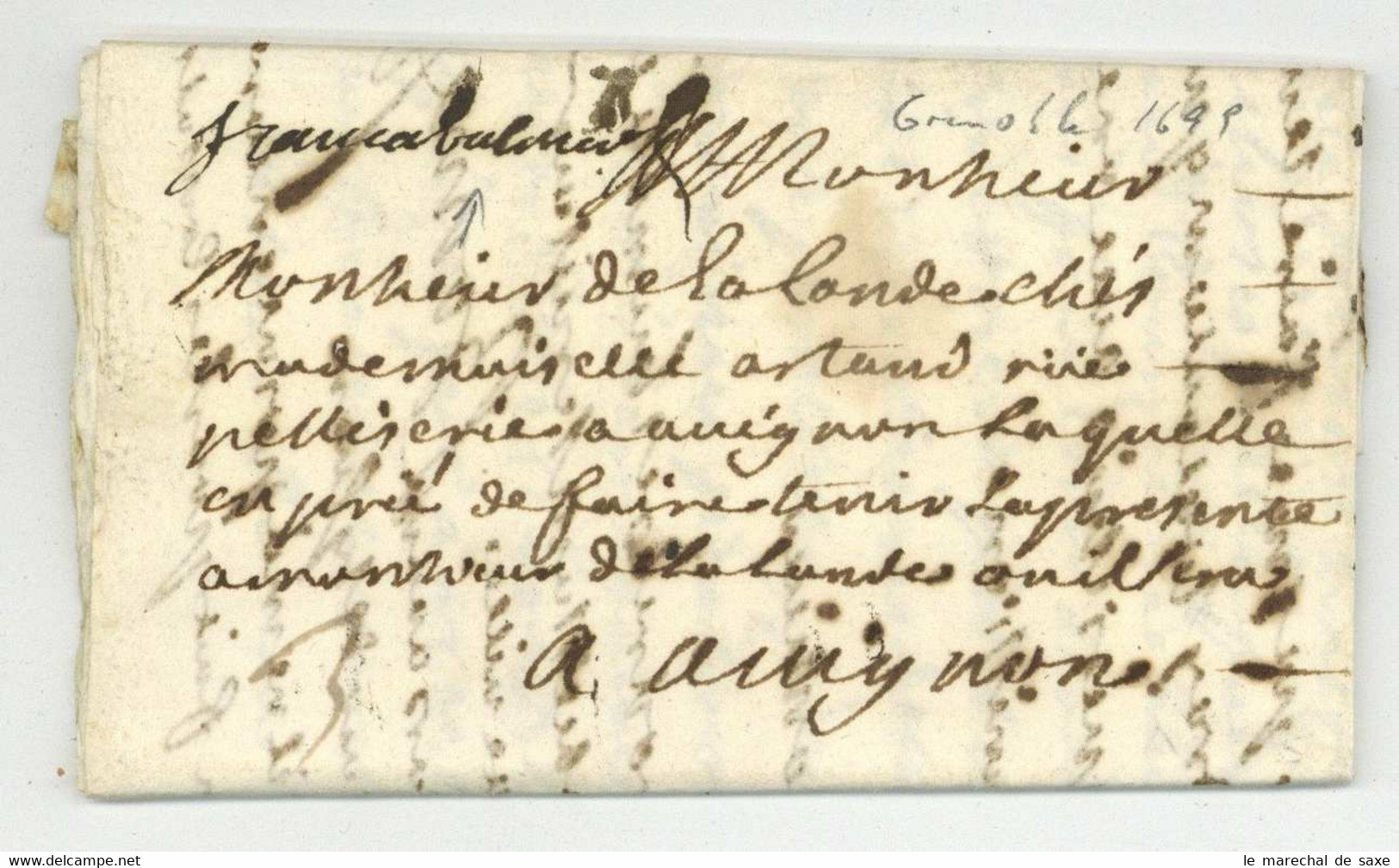 Grenoble 1799 FRANCA VALENCE Pour Avignon - ....-1700: Precursors