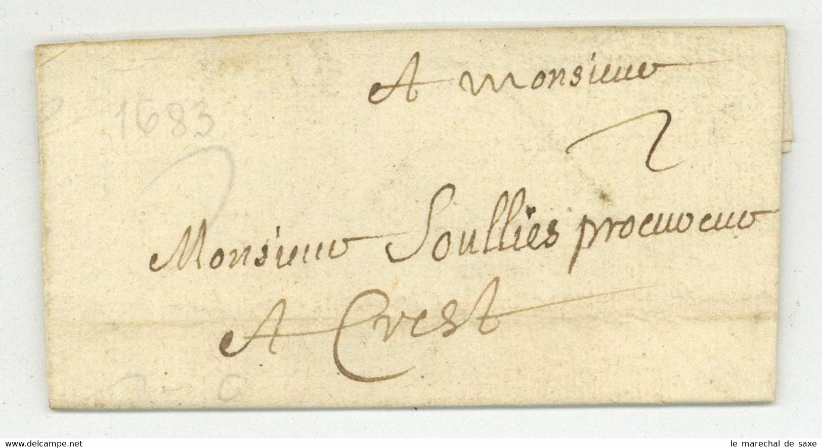 Grenoble 1685 Pour Crest LETTRE TAXEE Boliat Bolliat - ....-1700: Precursori