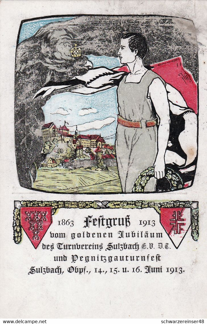 Fest-Ansichtskarte Von Sulzbach-Rosenberg, Festgruß Des Turnverein Sulzbach Und Pegnitzgauturnfest - Sulzbach-Rosenberg