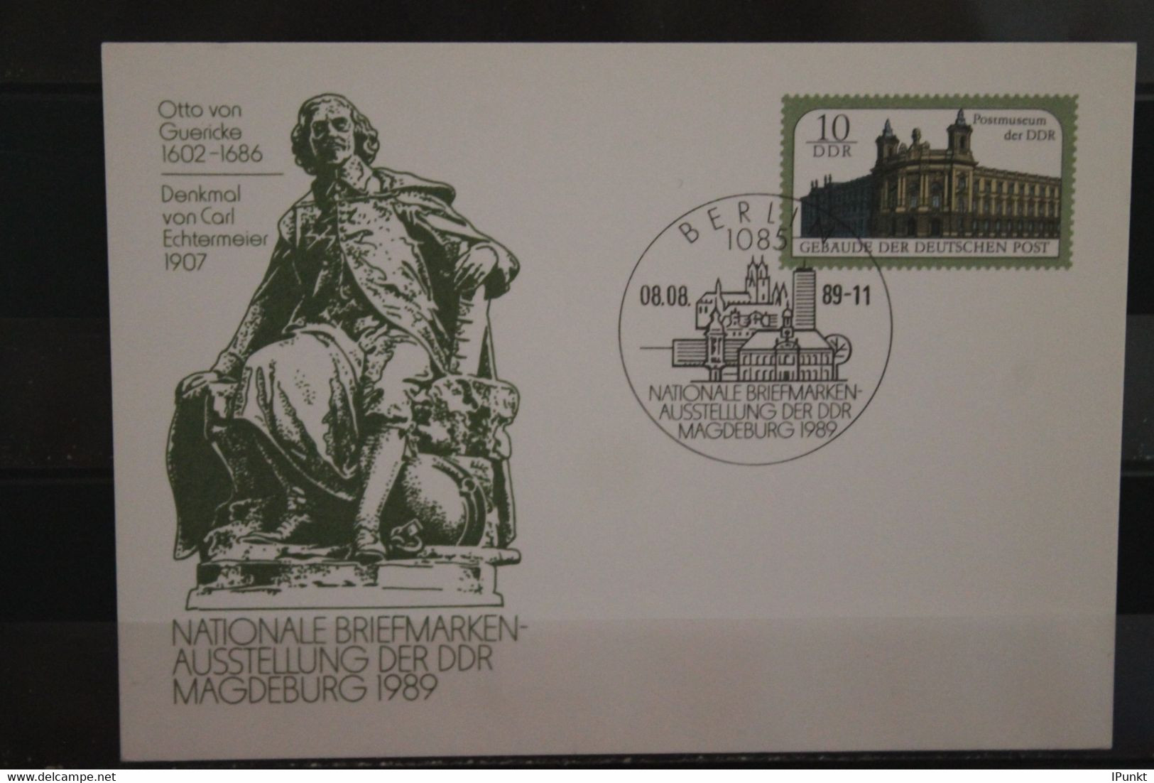 DDR 1989, Ganzsache Otto Von Guericke, Nationale Briefmarken-Ausstellung Magdeburg, SST - Privé Postkaarten - Gebruikt
