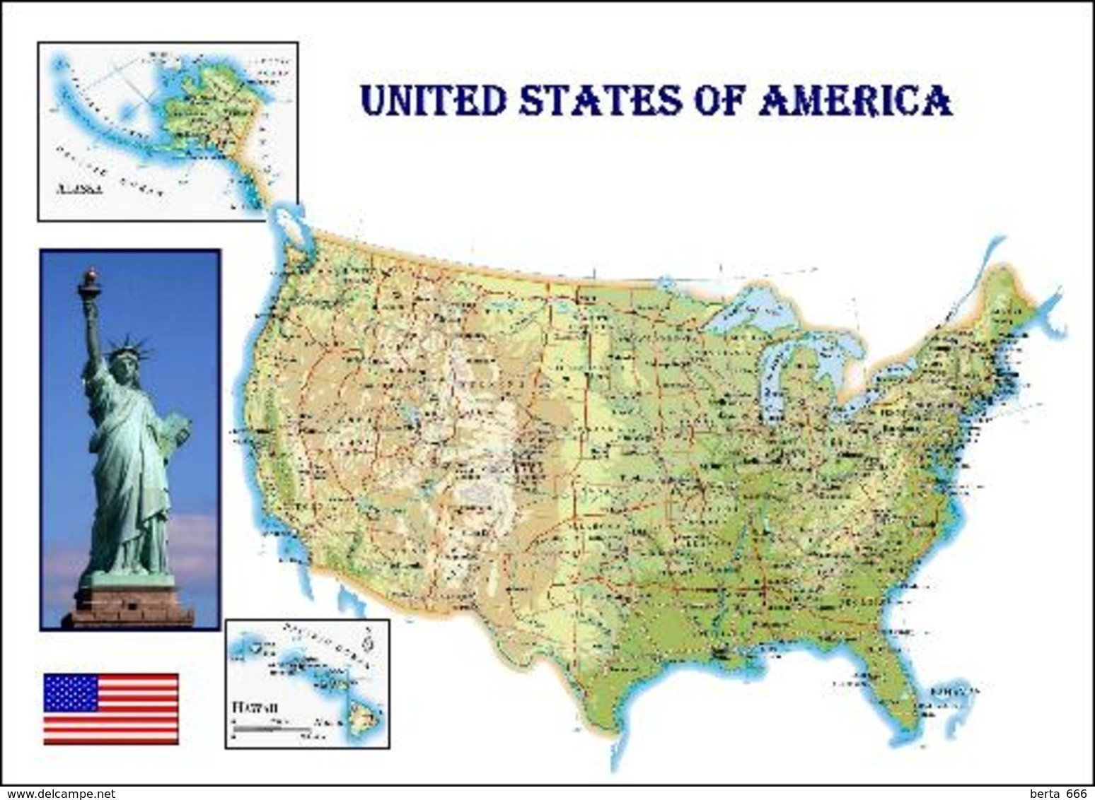 United States Country Map New Postcard Vereinigte Staaten Landkarte AK - Other & Unclassified