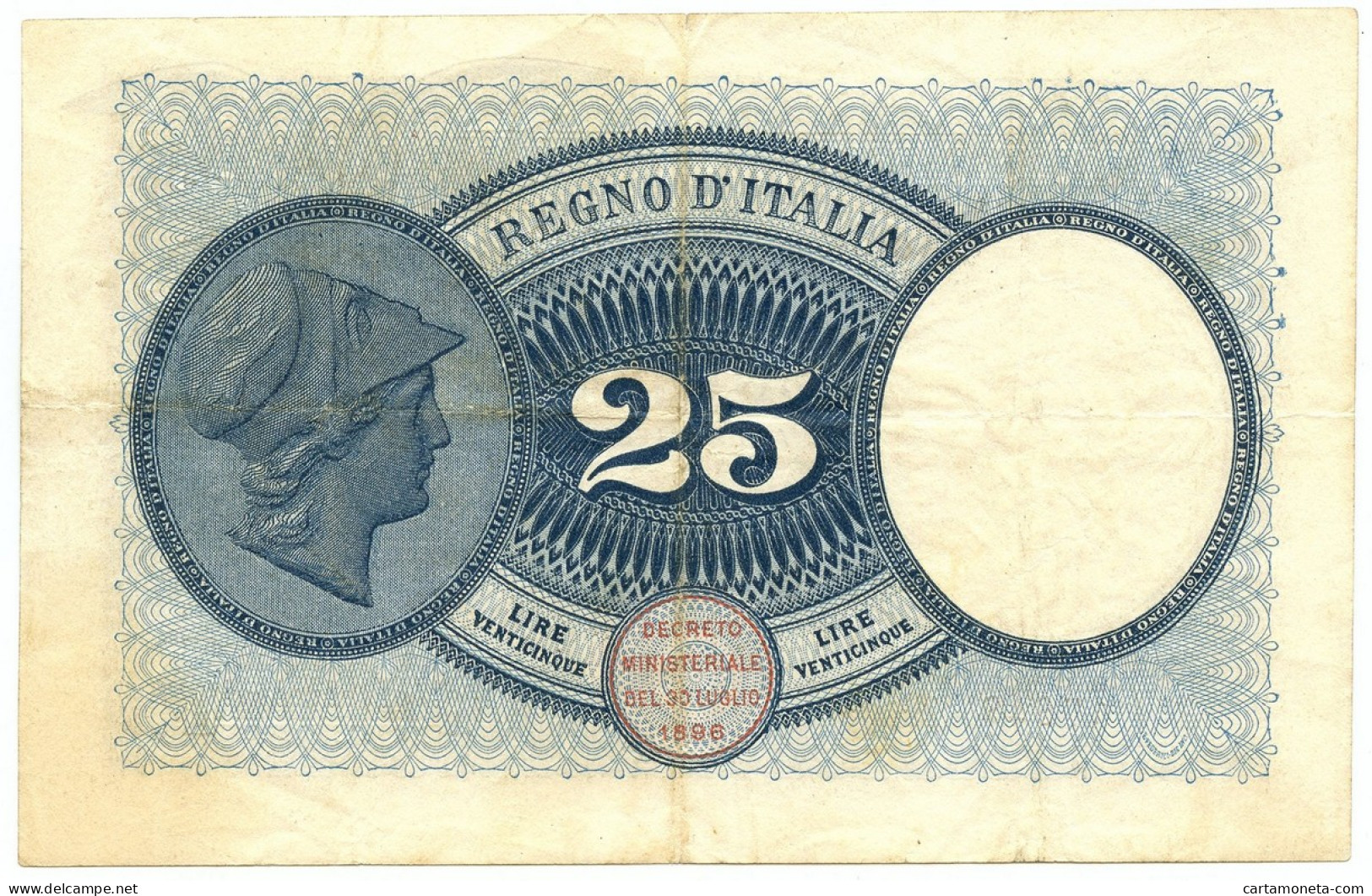 25 LIRE BIGLIETTO DI STATO AQUILA CON BANDIERA SABAUDA 27/09/1923 BB/BB+ - Regno D'Italia – Autres