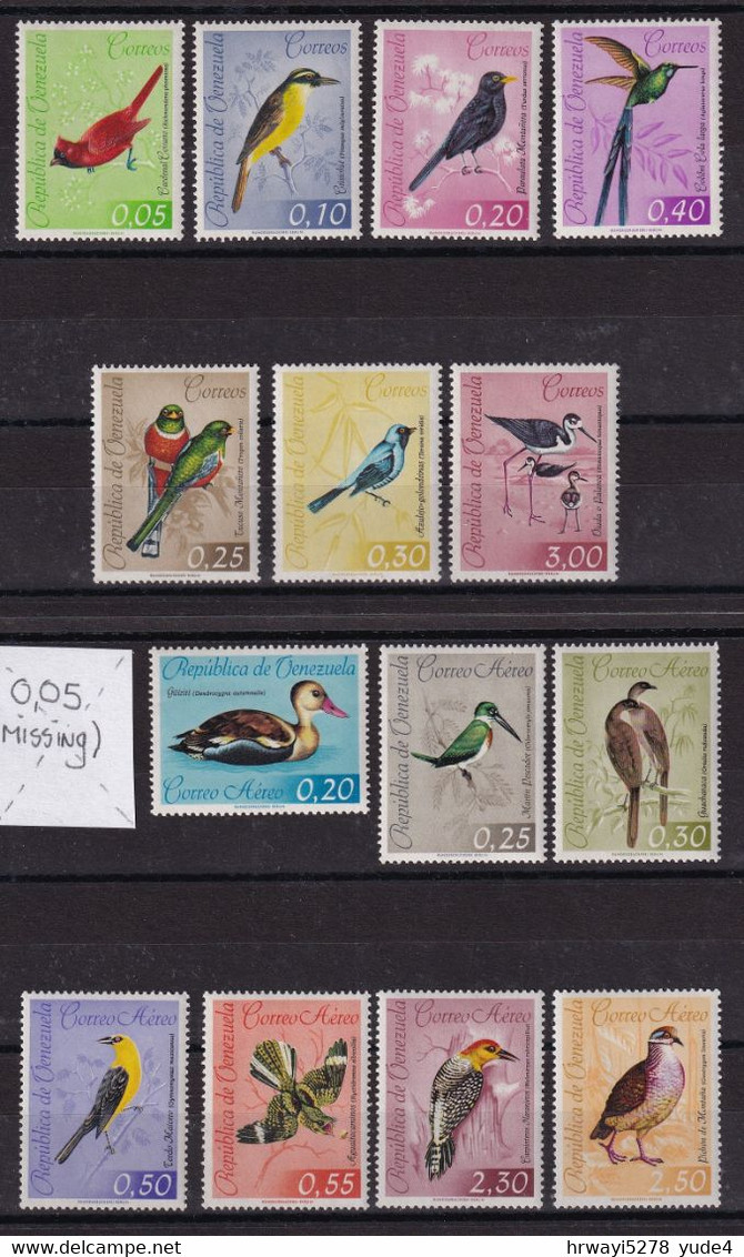 Venezuela 1962, Birds, Almost Complete Set, MNH. Cv 32 Euro - Collections, Lots & Series