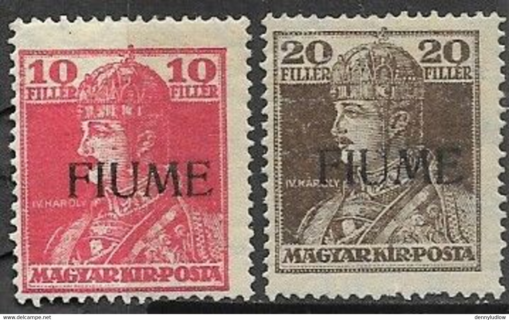 Fiume 1918  Sc#21-2  Overprints  MH   2016 Scott Value $7.25 - Fiume