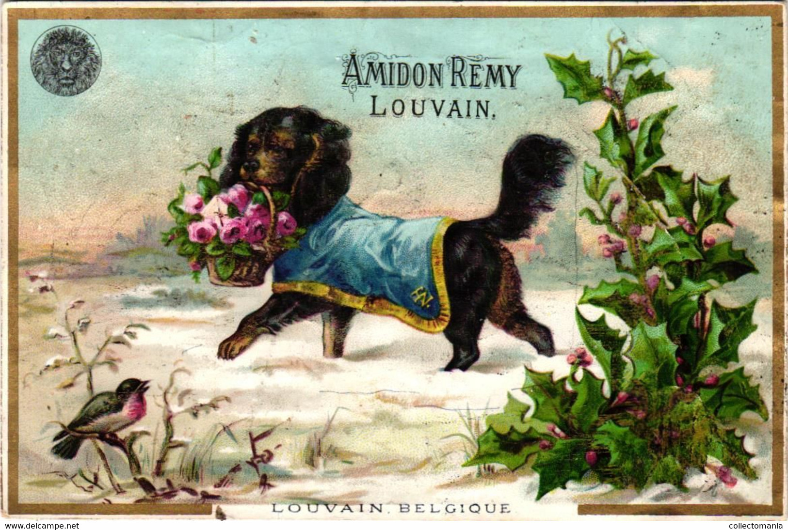 2 Cards  AMIDON  Remy LOUVAIN  Marque De Fabrique Tête De Lion Calendrier  1884 LITHO  15x9,5 Cm - Collections, Lots & Séries