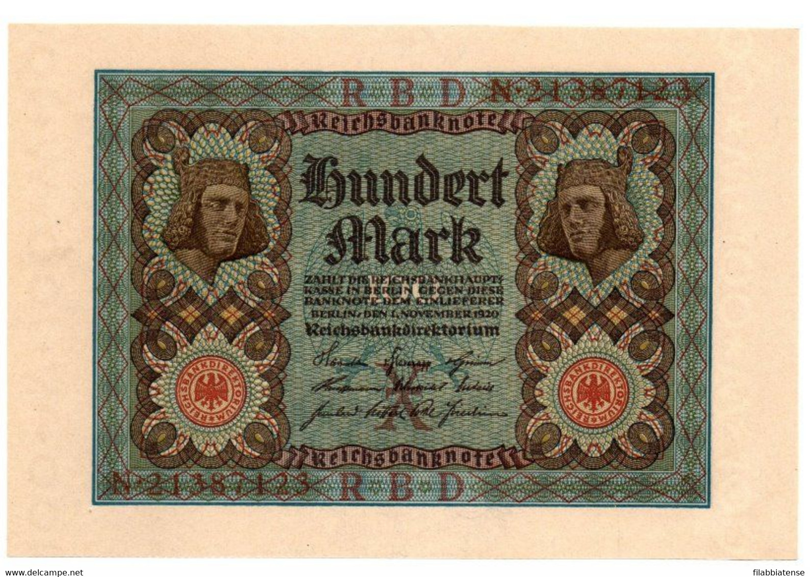 Germania - 100 Mark 1920    ++++++++ - 100 Mark