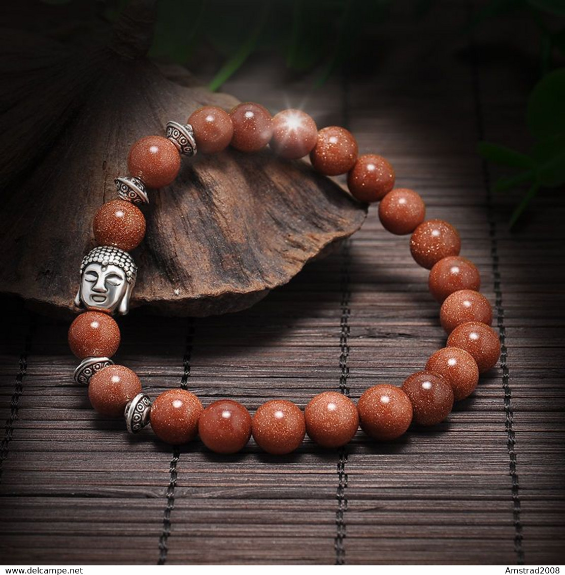 BRACCIALE CON PIETRA DIAMETRO 6 CM è ELASTICO TIBETTANO BUDDHA ZEN SPIRITUALE KUNK FU ARTE MAZIALE ASIA YI QUAN - Armbänder