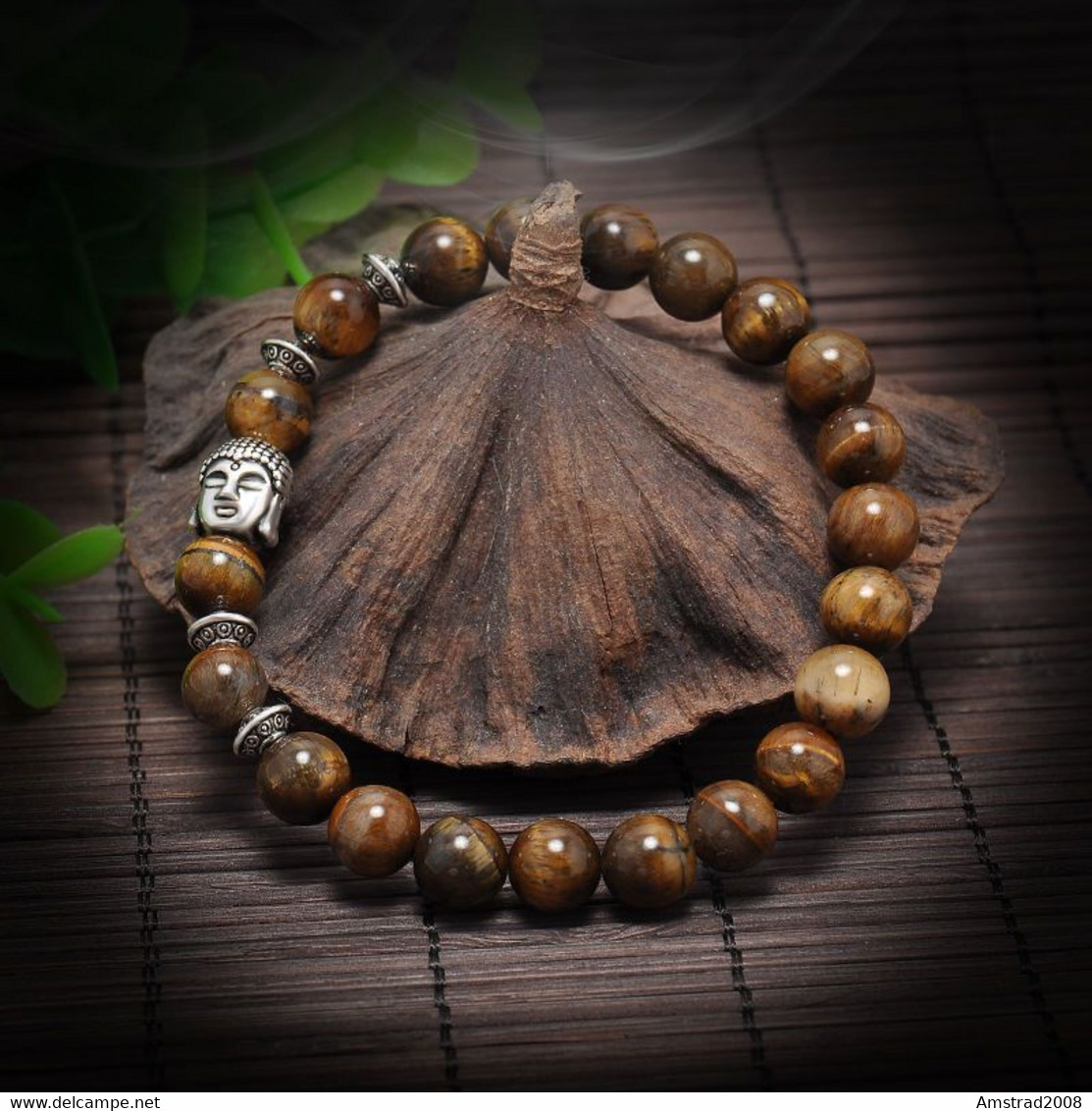 BRACCIALE CON PIETRA DIAMETRO 6 CM è ELASTICO TIBETTANO BUDDHA ZEN SPIRITUALE KUNK FU ARTE MAZIALE ASIA YI QUAN - Armbänder