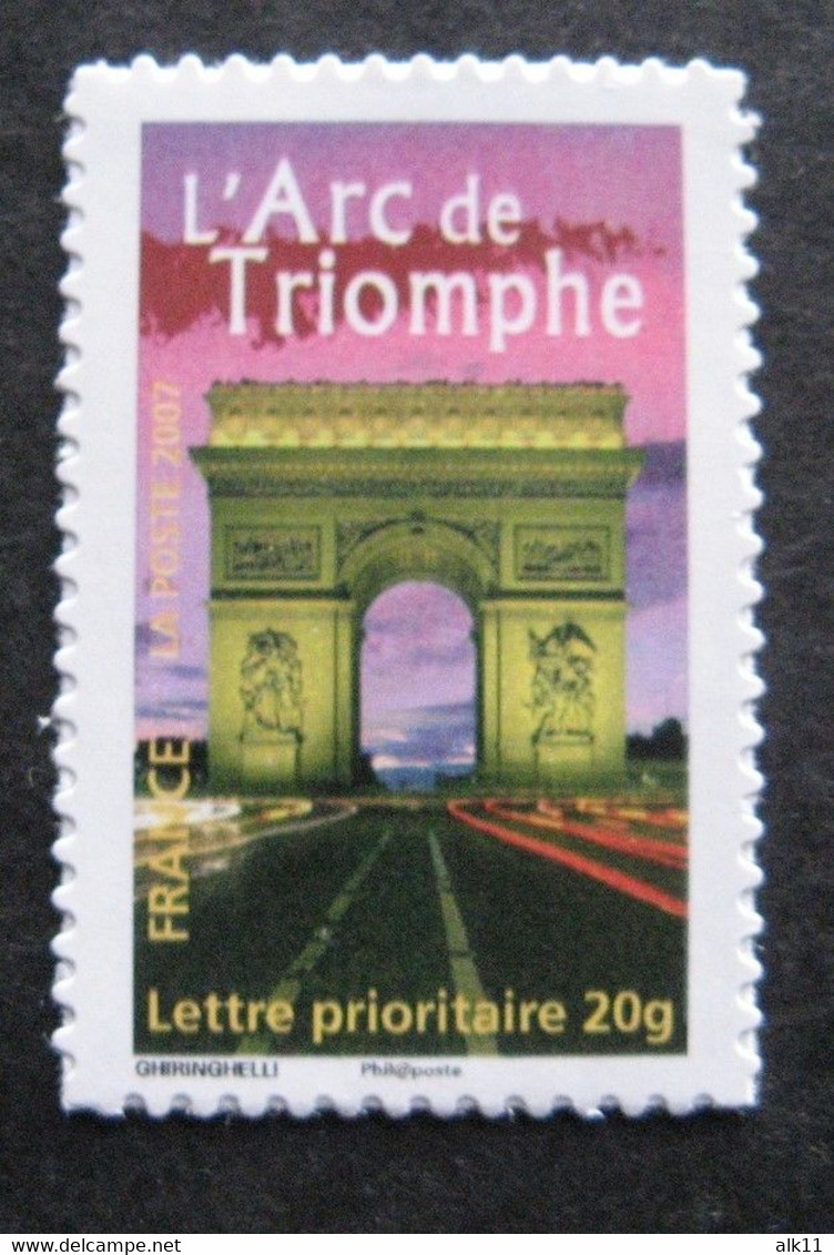 France 2007 - 113A (3599B) Timbre Adhésif Du Bloc Personnalisé Arc De Triomphe - Neuf - Sonstige & Ohne Zuordnung