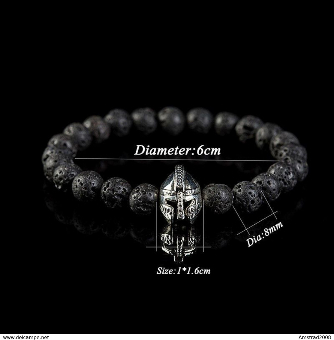 BRACCIALE DI LEGNO CON CIONDOLO ELMO PREGHIERA  QYIN-YANG BUDDHA TIBETANO DALAI LAMA ZEN KUNG-FU SPIRITUALE - Bracelets