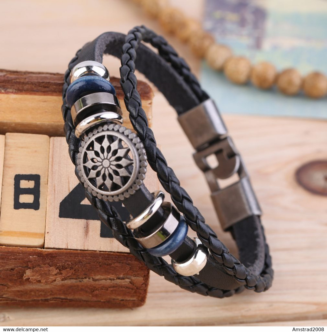 JACK SPARRWO BRACCIALE PIRATI DEI CARAIBI BARBAROSSA SALAZAR CALYPSO BARBANERA SPITO DEL MARE - Armbanden