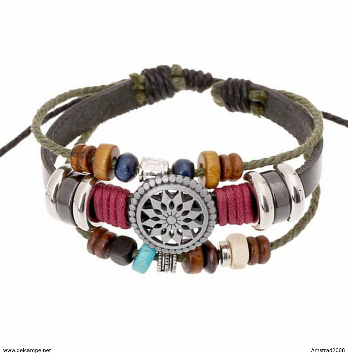 BRACCIALE PIRATE DEI CARAIBI IN PELLE DEL CAPITANO JACK SPAROW BARBAROSSA SPIRITO DEL MARE - Bracelets