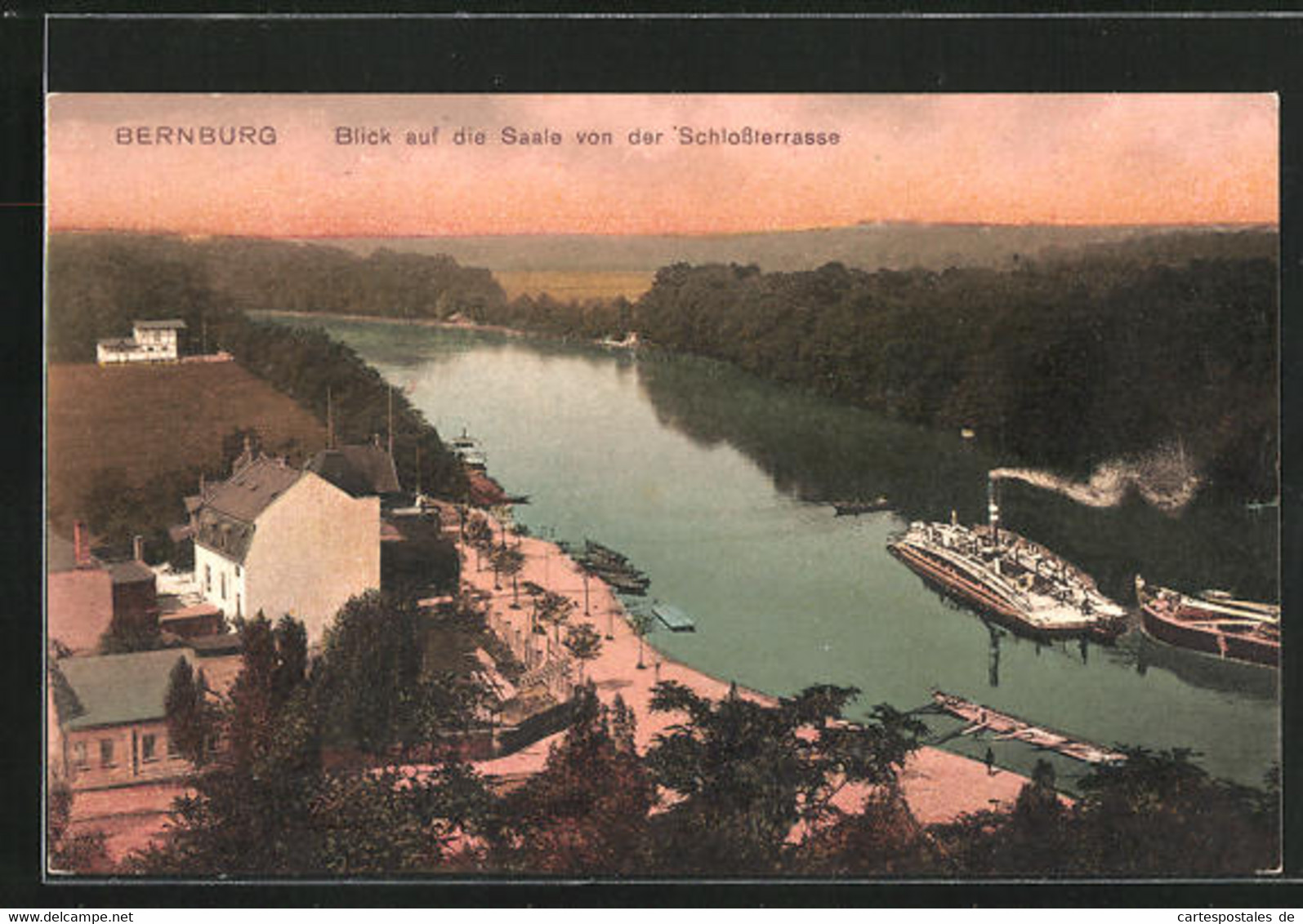 AK Bernburg, Saale Von Der Schlossterrasse Gesehen - Bernburg (Saale)