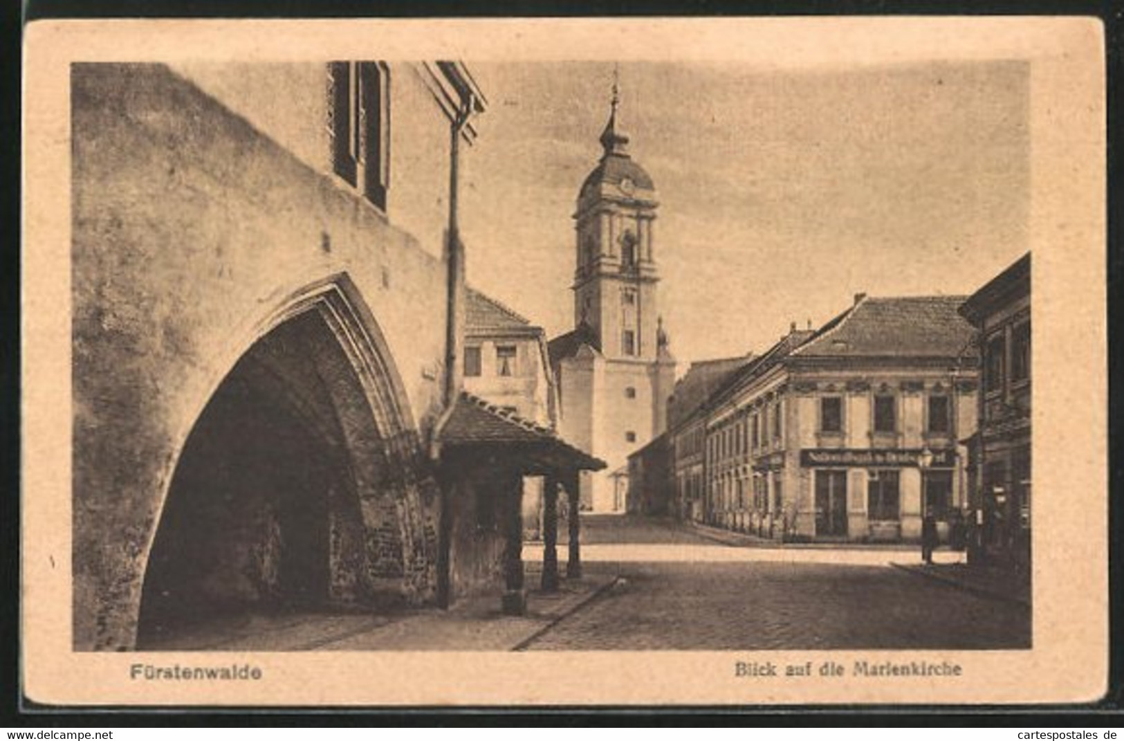 AK Fürstenwalde, Rathausstrasse Mit Marienkirche Und Nationalbank - Fürstenwalde