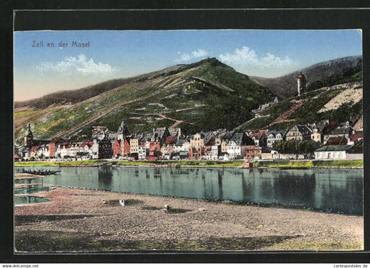 AK Zell An Der Mosel, Blick über Den Fluss Auf Den Ort - Zell