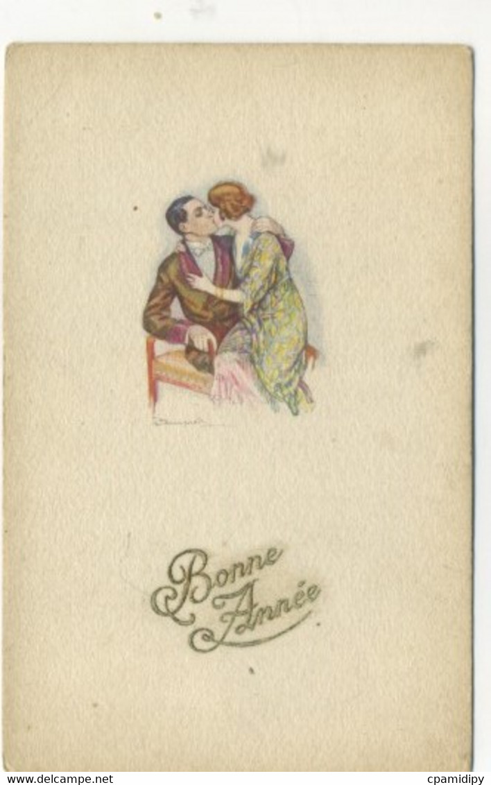 ILLUSTRATEUR - S. BOMPARD - Bonne Année - Couple En Pyjamas élégants S'embrassant (ART DECO) - Bompard, S.