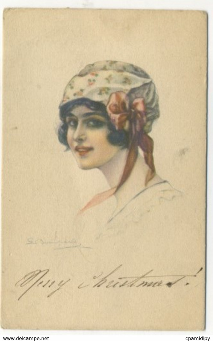 ILLUSTRATEUR - S. BOMPARD - Portrait De Femme Chapeau  (ART NOUVEAU/ART DECO) - Bompard, S.