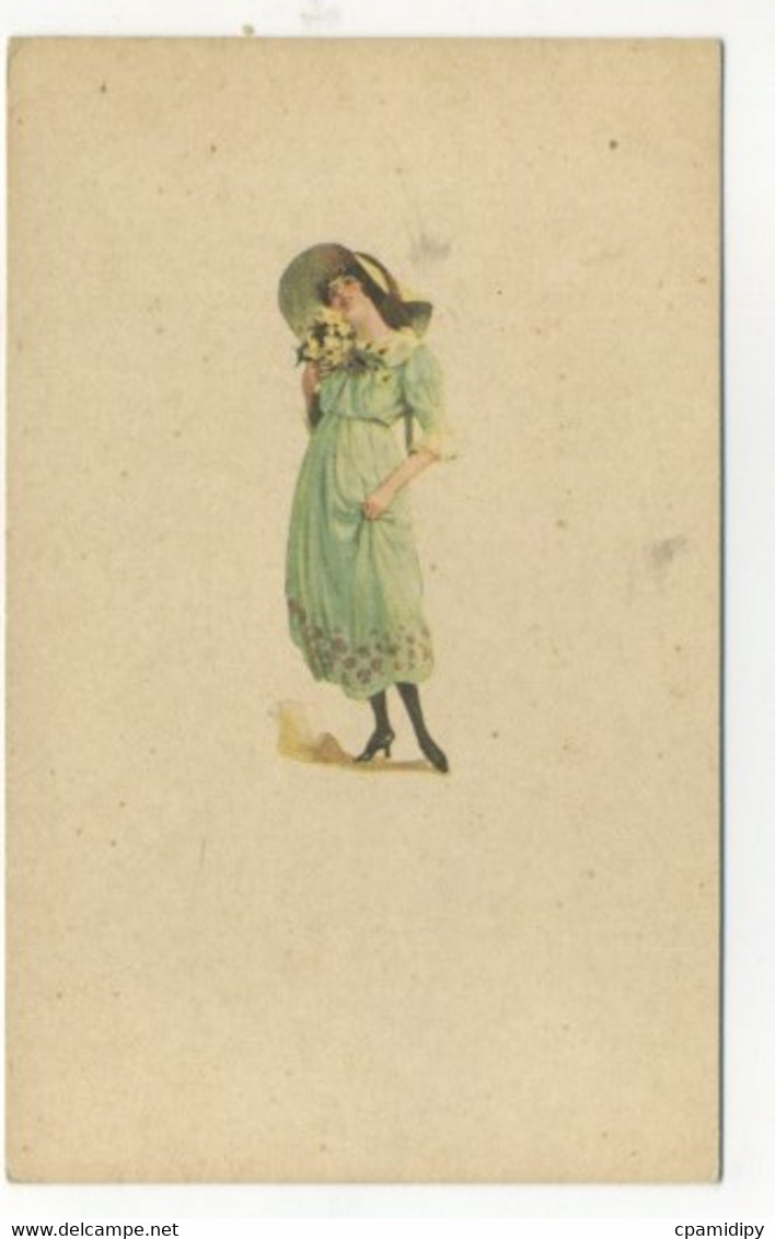 ILLUSTRATEUR - S. BOMPARD - Joli Portrait De Femme Chapeau élégant Avec Fleurs (ART NOUVEAU/ART DECO/FASHION) - Bompard, S.