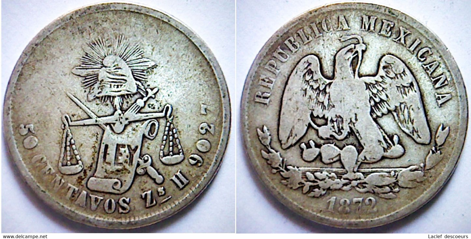 50 Centavos 1872.Mexique - Autres – Amérique