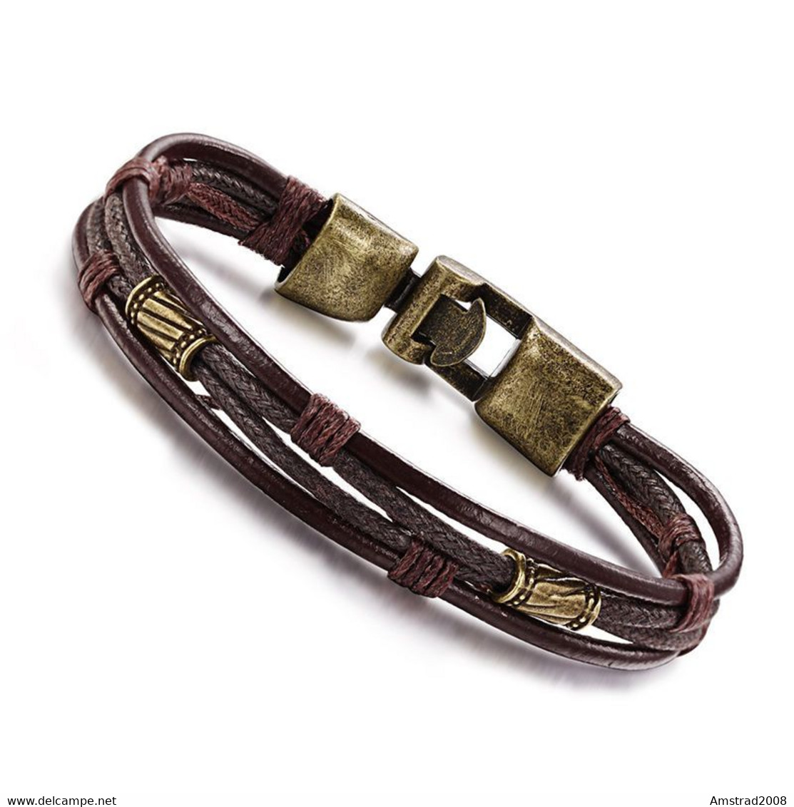 BRACCIALE  BROWN TOP BRACELET SURVIVALE CORPO SPECIALE MILITARY MARINS CORP SWAT TOP CLASSE MAN - Armbänder