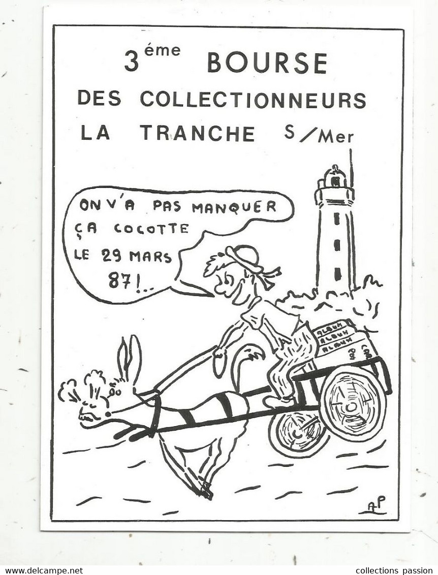 Cp, Bourses & Salons De Collections, Vierge , 3 E Bourse Des Collectionneurs , 1987 , LA TRANCHE SUR MER ,Vendée - Collector Fairs & Bourses