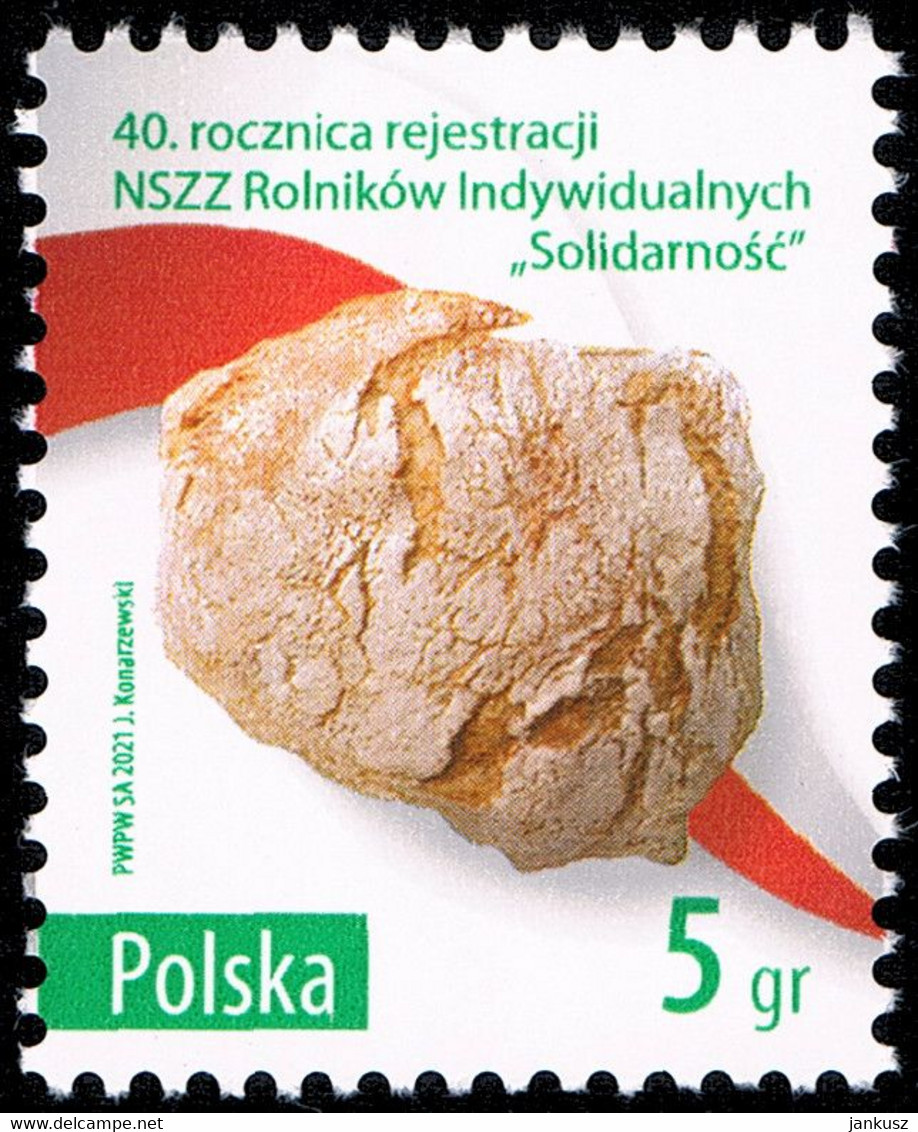 Poland 2021 Fi 5153 Mi 5303 40th Anniversary Of The Registration Of The Solidarity Union Of Individual Farmers - Ungebraucht