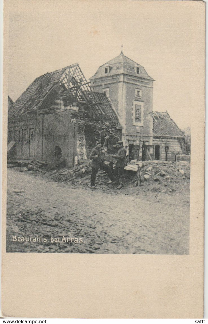 AK Beaurains Bei Arras, Zerstörtes Haus Und Kirche - 1. Weltkrieg - War 1914-18