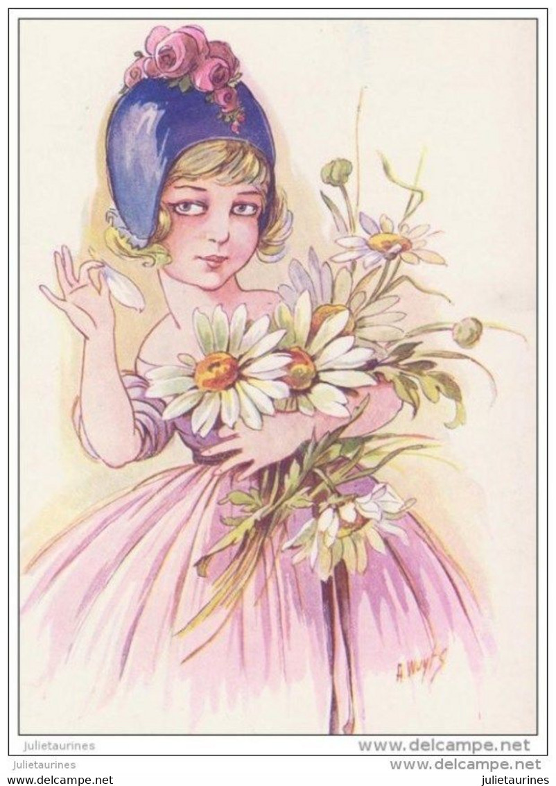 A.WUYTS ILLUSTRATEUR SERIE 209 FEMME FLEURS LA PAQUERETTE CPA BON ETAT - Wuyts