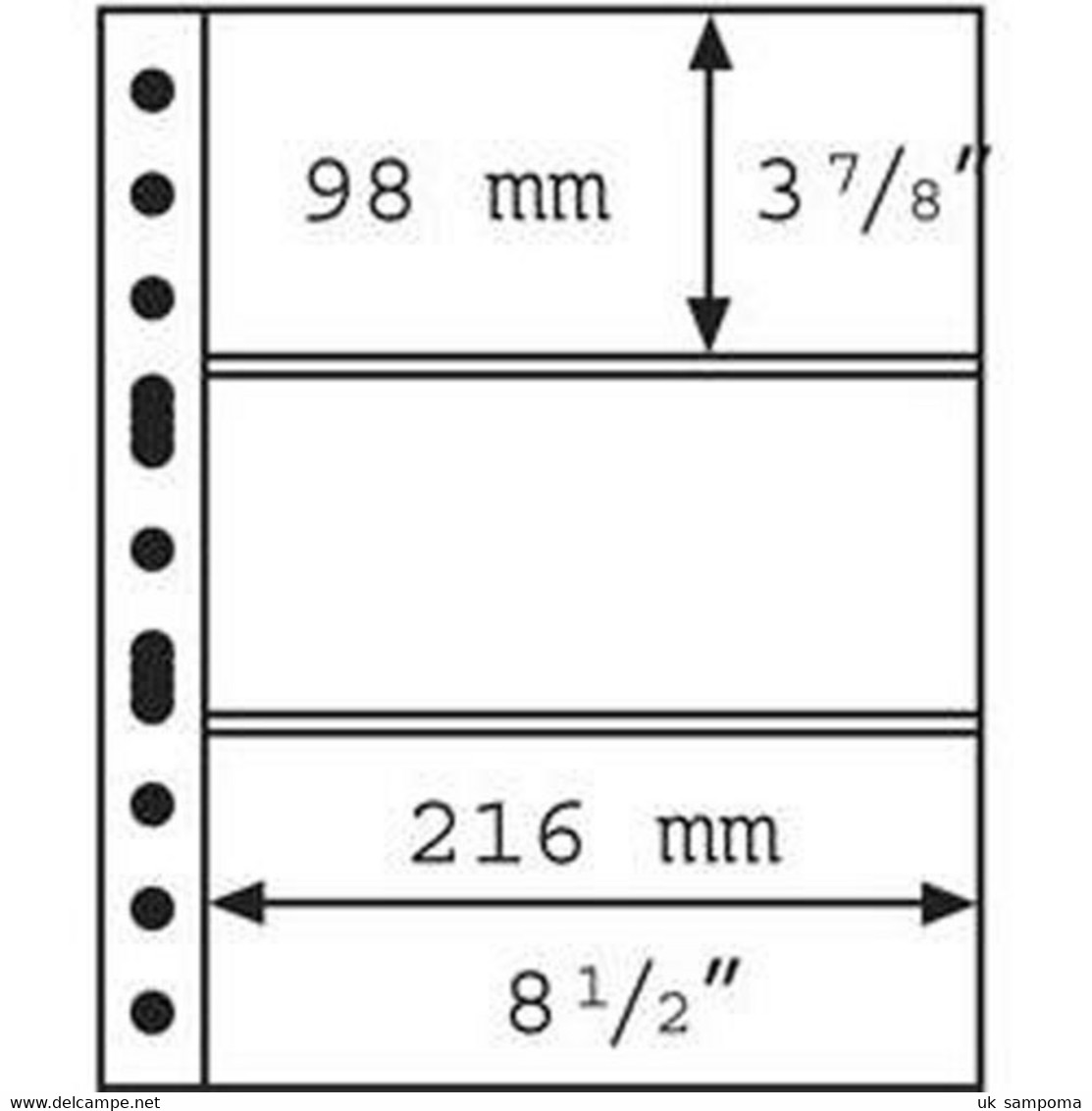 Plastic Pockets GRANDE, With 3 Horizontal Stripes, Clear - Sobres Transparentes