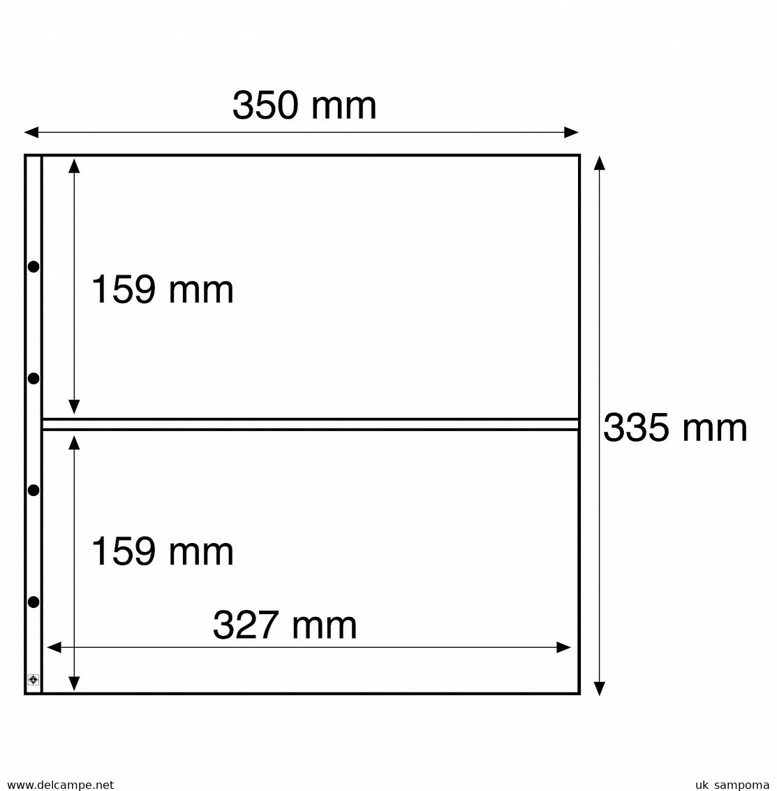 Plastic Pockets MAXIMUM, Divided In Two, Black - Enveloppes Transparentes