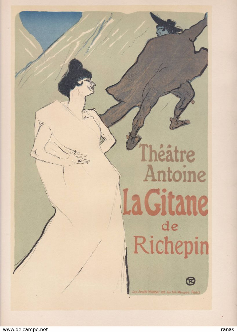 Affiche Lithographie Toulouse Lautrec Art Nouveau Style Les Maitres De L'affiche La Gitane De Richepin - Afiches